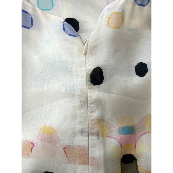 Emporio Armani Silk Dress Sleeveless Italy Polka Dot White Women Size US 4/IT 40 - Picture 4 of 9